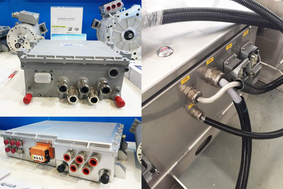 Presse-étoupe métallique dans le diagramme d'effet d'installation du moteur